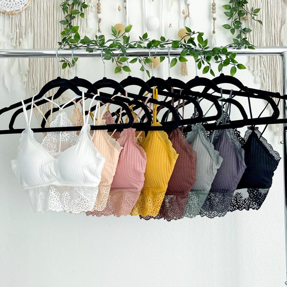 MUSTARD Lace Racerback Bralette - Picture 3 of 4